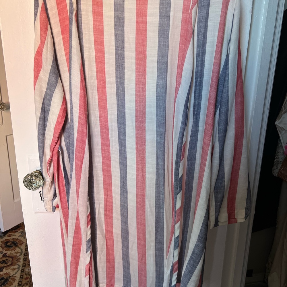 Solid And Striped Small Beach Coverup - image 3
